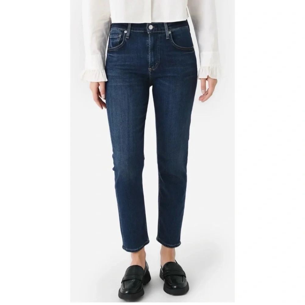 CITIZENS OF HUMANITY Isola High Rise Straight Crop Dark Jeans Women's Size 28 - Picture 1 of 16